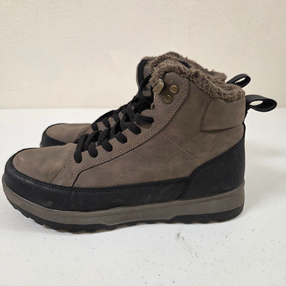 Weatherproof Logjam Mens Brown Faux Fur Lined Winter Hiking Boots Size 8M